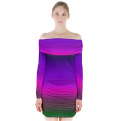 Ombre Long Sleeve Off Shoulder Dress by ValentinaDesign