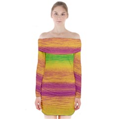 Ombre Long Sleeve Off Shoulder Dress by ValentinaDesign