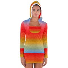 Ombre Long Sleeve Hooded T-shirt by ValentinaDesign