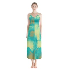 Ombre Button Up Chiffon Maxi Dress by ValentinaDesign