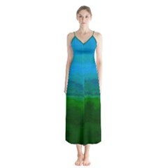 Ombre Button Up Chiffon Maxi Dress by ValentinaDesign