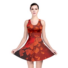 Cherry Blossom, Red Colors Reversible Skater Dress by FantasyWorld7