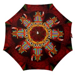 Cute Owl, Mandala Design Straight Umbrellas by FantasyWorld7