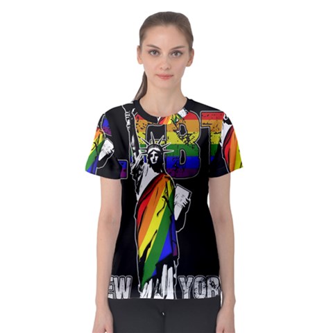 Lgbt New York Women s Sport Mesh Tee by Valentinaart