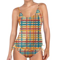 Plaid Pattern Tankini Set by linceazul