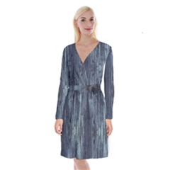 Grey Fence 2 Long Sleeve Velvet Front Wrap Dress by trendistuff