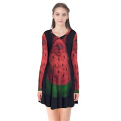 Watermelon Cat Flare Dress by Valentinaart