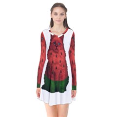 Watermelon Cat Flare Dress by Valentinaart