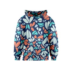 Blue Tossed Flower Floral Kids  Pullover Hoodie by Mariart