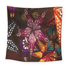 Hanging Paper Star Lights Square Tapestry (large) by Mariart