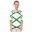 Lissajous Small Green Line Kids  Quarter Sleeve Raglan Tee View1