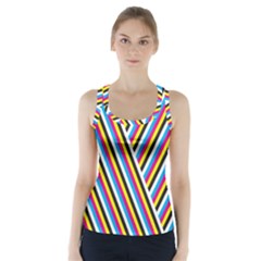 Lines Chevron Yellow Pink Blue Black White Cute Racer Back Sports Top by Mariart