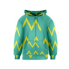 Waves Chevron Wave Green Yellow Sign Kids  Zipper Hoodie by Mariart