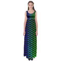 Digitally Created Halftone Dots Abstract Background Design Empire Waist Maxi Dress by Nexatart