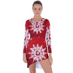 Background Christmas Star Asymmetric Cut-out Shift Dress by Nexatart