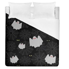 Spider Web And Ghosts Pattern Duvet Cover (queen Size) by Valentinaart