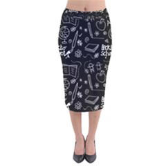 Back To School Velvet Midi Pencil Skirt by Valentinaart