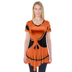 Halloween Short Sleeve Tunic  by Valentinaart