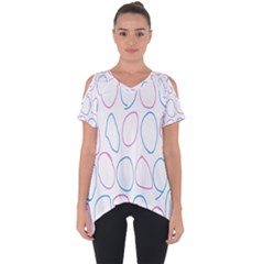 Circles Featured Pink Blue Cut Out Side Drop Tee by Mariart