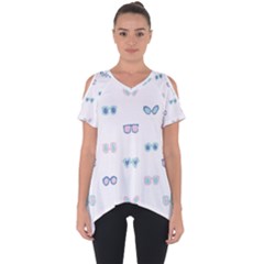 Cute Sexy Funny Sunglasses Kids Pink Blue Cut Out Side Drop Tee by Mariart