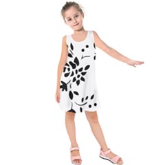 Flower Rose Black Sexy Kids  Sleeveless Dress by Mariart