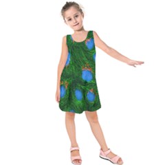 Fluorescence Microscopy Green Blue Kids  Sleeveless Dress by Mariart