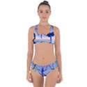 Wonderful Blue  Parrot Looking To The Ocean Criss Cross Bikini Set View1