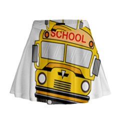 Back To School - School Bus Mini Flare Skirt by Valentinaart