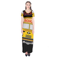 Back To School - School Bus Short Sleeve Maxi Dress by Valentinaart