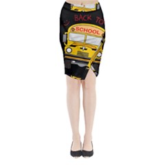 Back To School - School Bus Midi Wrap Pencil Skirt by Valentinaart