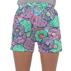 Donuts Pattern Sleepwear Shorts by ValentinaDesign