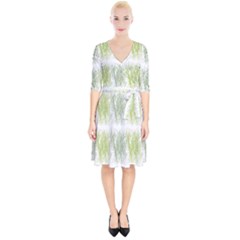 Weeds Grass Green Yellow Leaf Wrap Up Cocktail Dress by Mariart