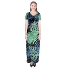 Tropical Pattern Short Sleeve Maxi Dress by ValentinaDesign