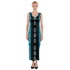 Folklore Pattern Fitted Maxi Dress by ValentinaDesign