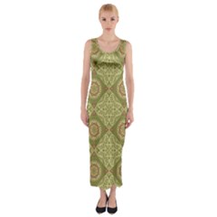 Oriental Pattern Fitted Maxi Dress by ValentinaDesign