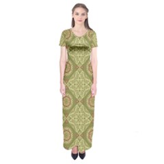 Oriental Pattern Short Sleeve Maxi Dress by ValentinaDesign