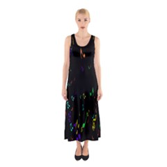 Colorful Music Notes Rainbow Sleeveless Maxi Dress by Mariart