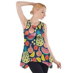 Fruit Pineapple Watermelon Orange Tomato Fruits Side Drop Tank Tunic by Mariart