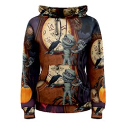 Funny Mummy With Skulls, Crow And Pumpkin Women s Pullover Hoodie by FantasyWorld7