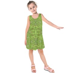 Digital Nature Collage Pattern Kids  Sleeveless Dress by dflcprints