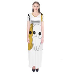 Cute Cats Short Sleeve Maxi Dress by Valentinaart