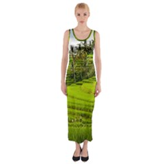 Rice Terrace Terraces Fitted Maxi Dress by Nexatart