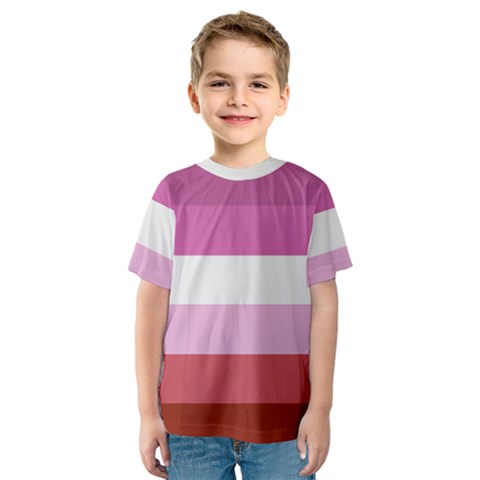 Lesbian Pride Flag Kids  Sport Mesh Tee by Valentinaart