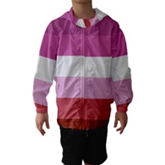 Lesbian Pride Flag Hooded Wind Breaker (kids) by Valentinaart