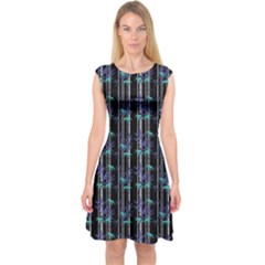 Bamboo Pattern Capsleeve Midi Dress by ValentinaDesign