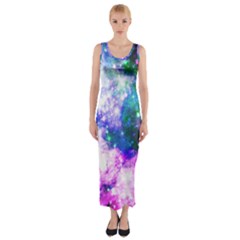 Space Colors Fitted Maxi Dress by ValentinaDesign