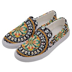 High Contrast Mandala Men s Canvas Slip Ons by linceazul