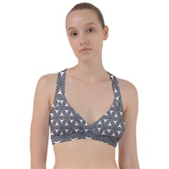 Seamless Pattern Repeat Line Sweetheart Sports Bra by Nexatart