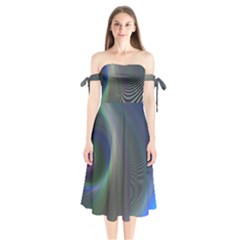 Gloom Background Abstract Dim Shoulder Tie Bardot Midi Dress by Nexatart