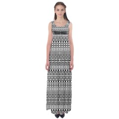 Aztec Influence Pattern Empire Waist Maxi Dress by ValentinaDesign